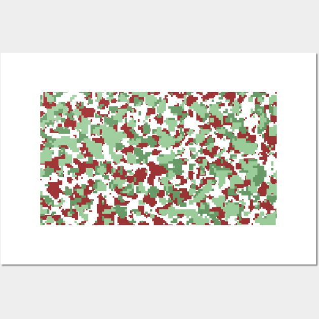 Green and coffee Camo pattern digital Camouflage Wall Art by Tshirtstory